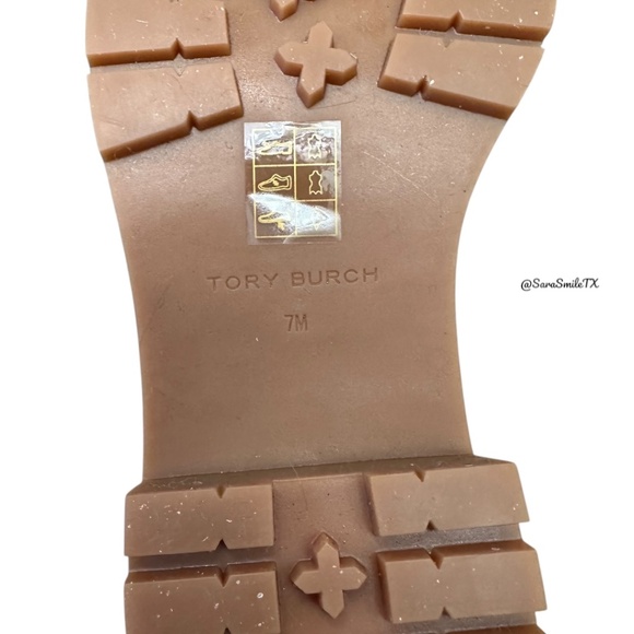 TORY BURCH Miller 50MM Lug Sole Bootie Tan Suede Combat Boots - NIB - Picture 12 of 14